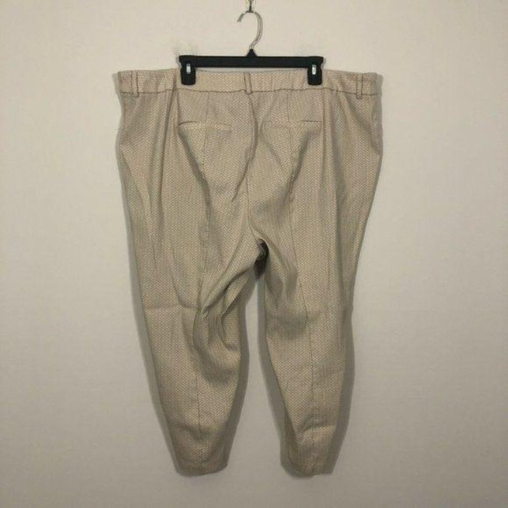 Cato Size 28W Tan White Square Pull On Classic Pants - Picture 4 of 4
